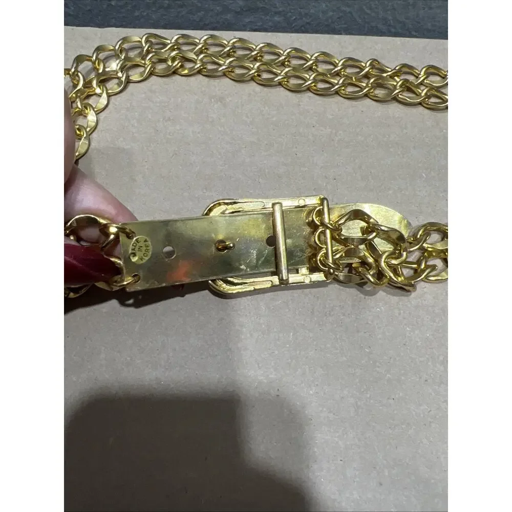 Vintage 70’s 80’s Metal Chain Belt Gold Tone Belt Size 36 Inches long